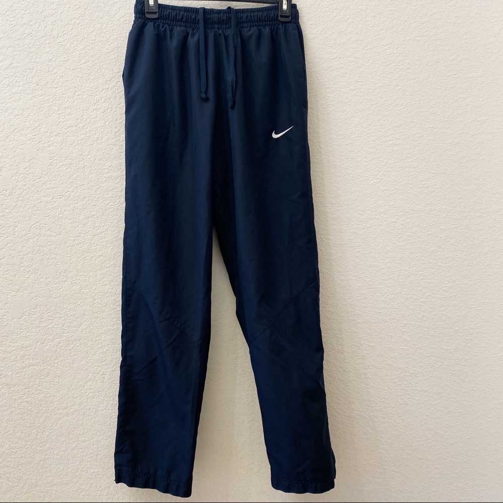 Nike Blue Track Pants, Utility Style, Front and Back Pockets, Side Zipper, Sz Sm